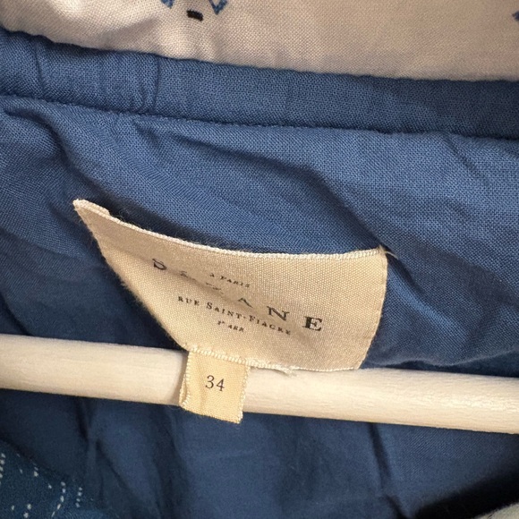 Sezane Blue and White Leopold Quilted Jacket - Picture 4 of 9